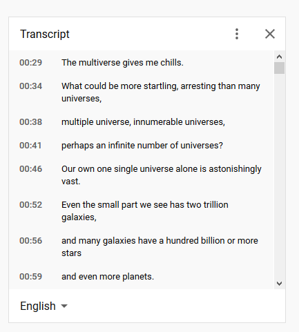 transcript video to text youtube